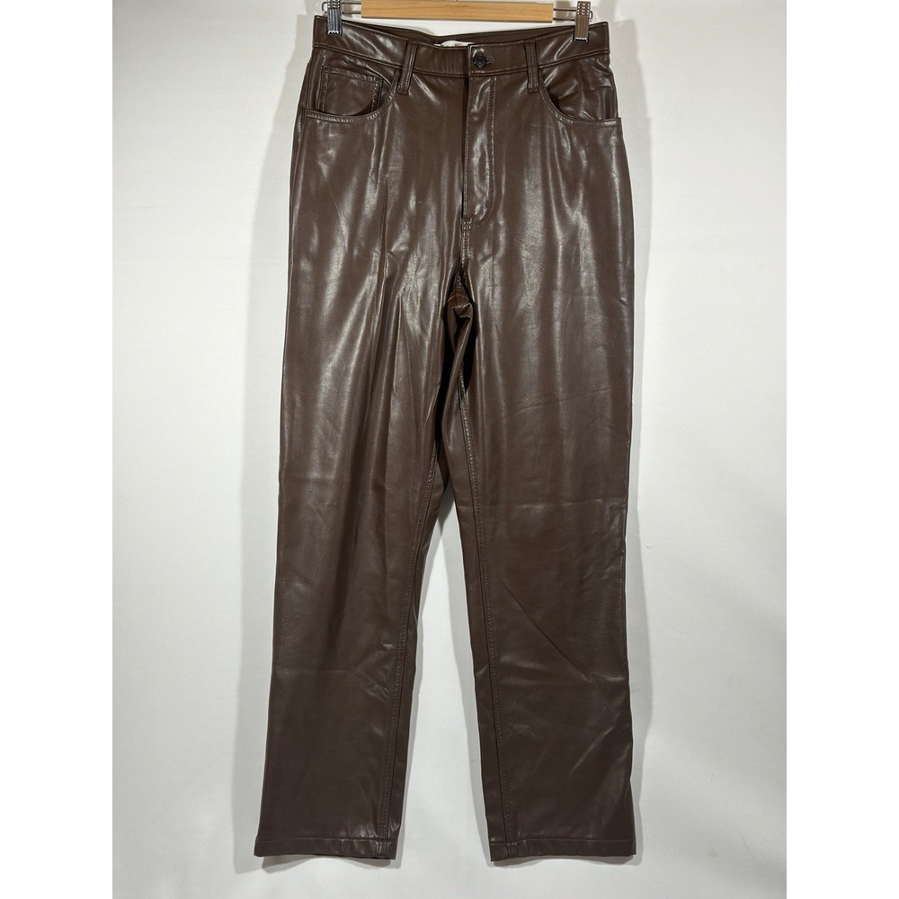 Abercrombie Faux Leather‎ Pants Womens 30 Curve Love High Rise 90s Chic - Picture 9 of 16